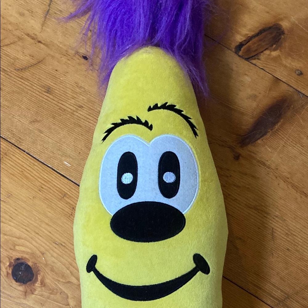 Kooky DaVinci #28 - yellow and purple pen shaped snuggly pillow plush
